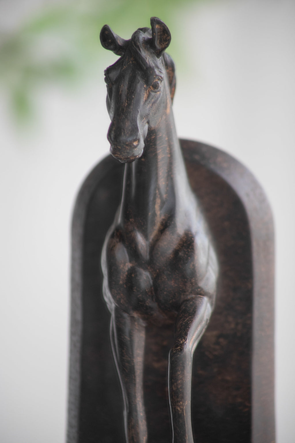 Trotting Horse Bookends Set of 2 with Classic Design - Brown