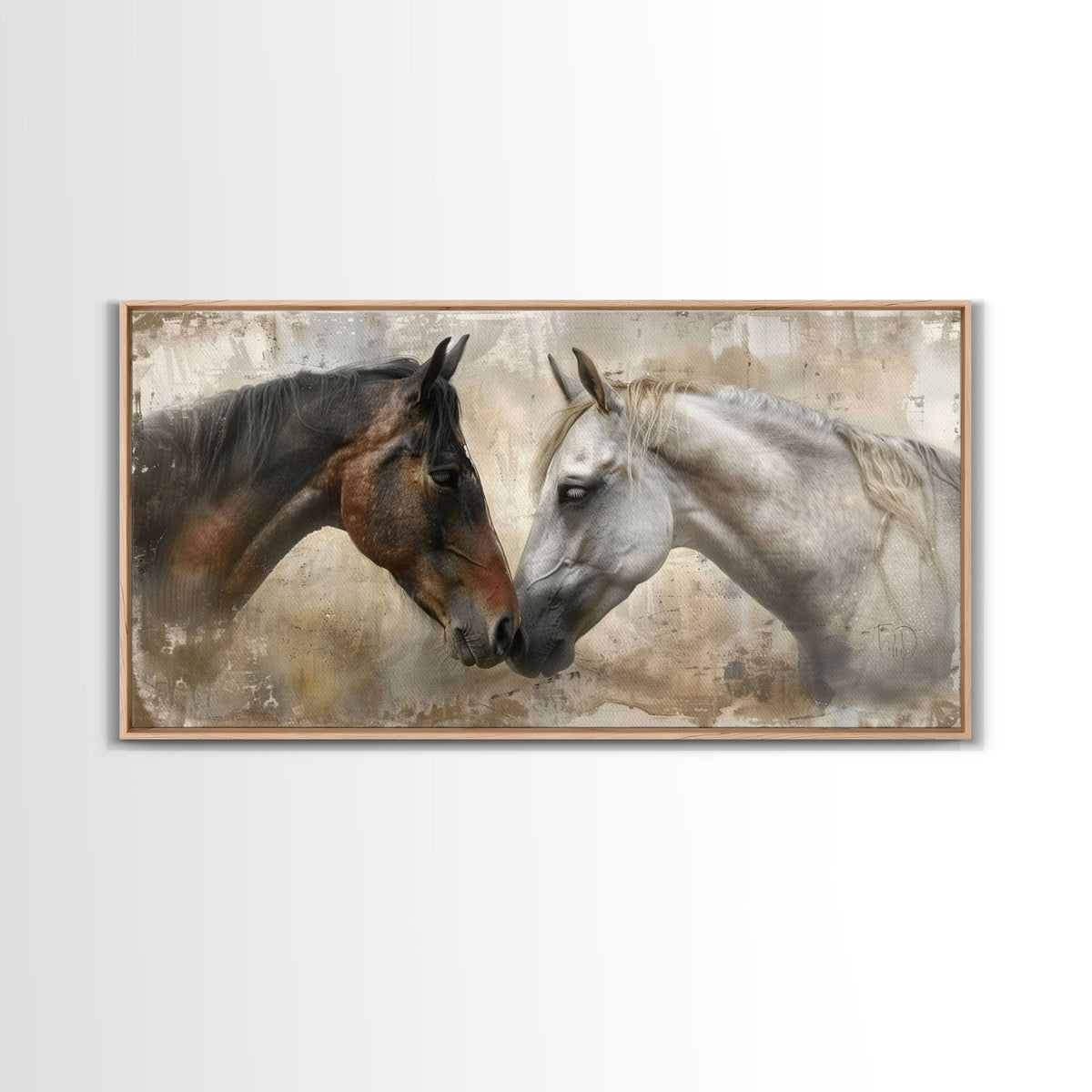 Spotted and Dark Horses, Framed Canvas. Choose size, and frame, before ordering.