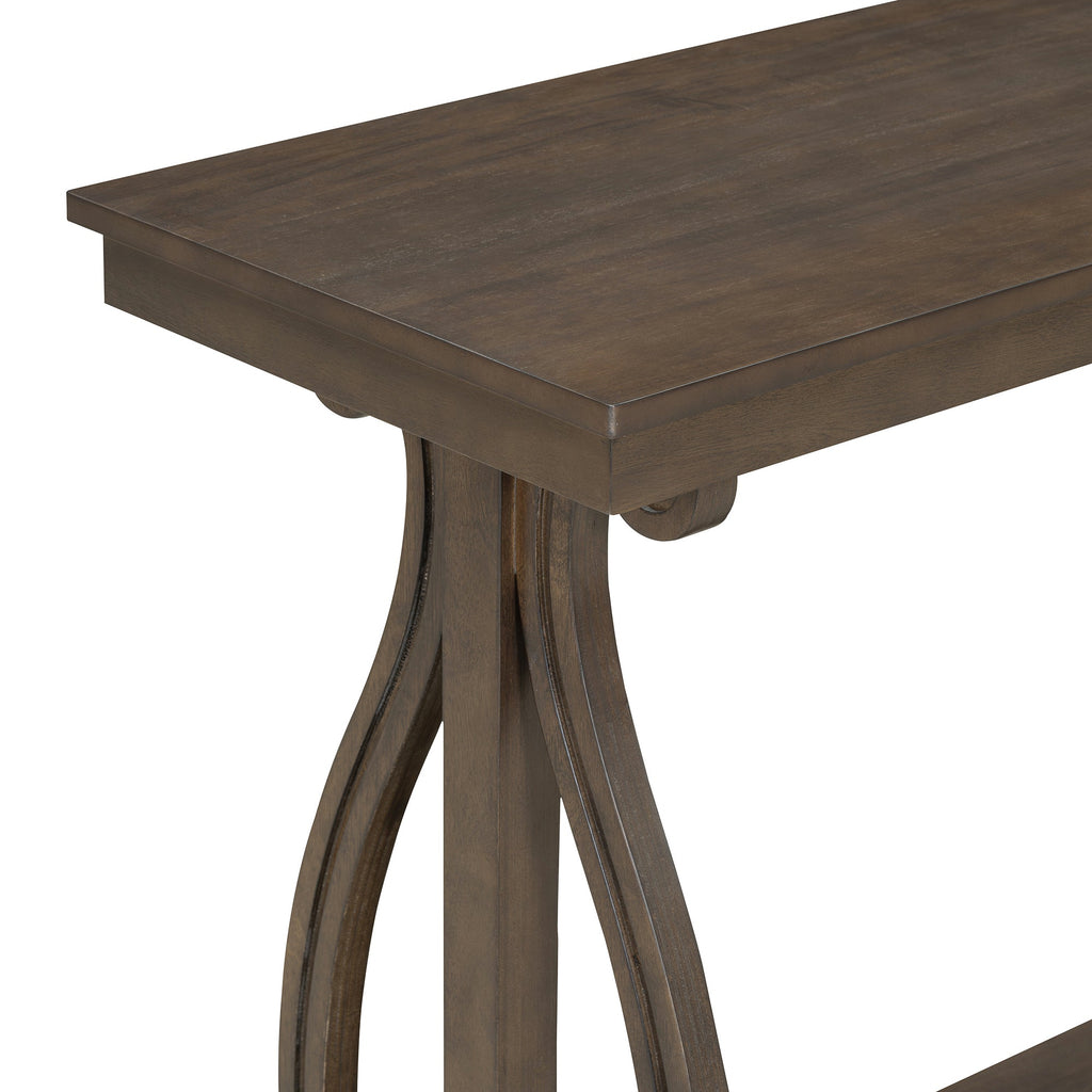 48-Inch Rustic Vintage Farmhouse Style Entryway Table with Open Shelf (Walnut)