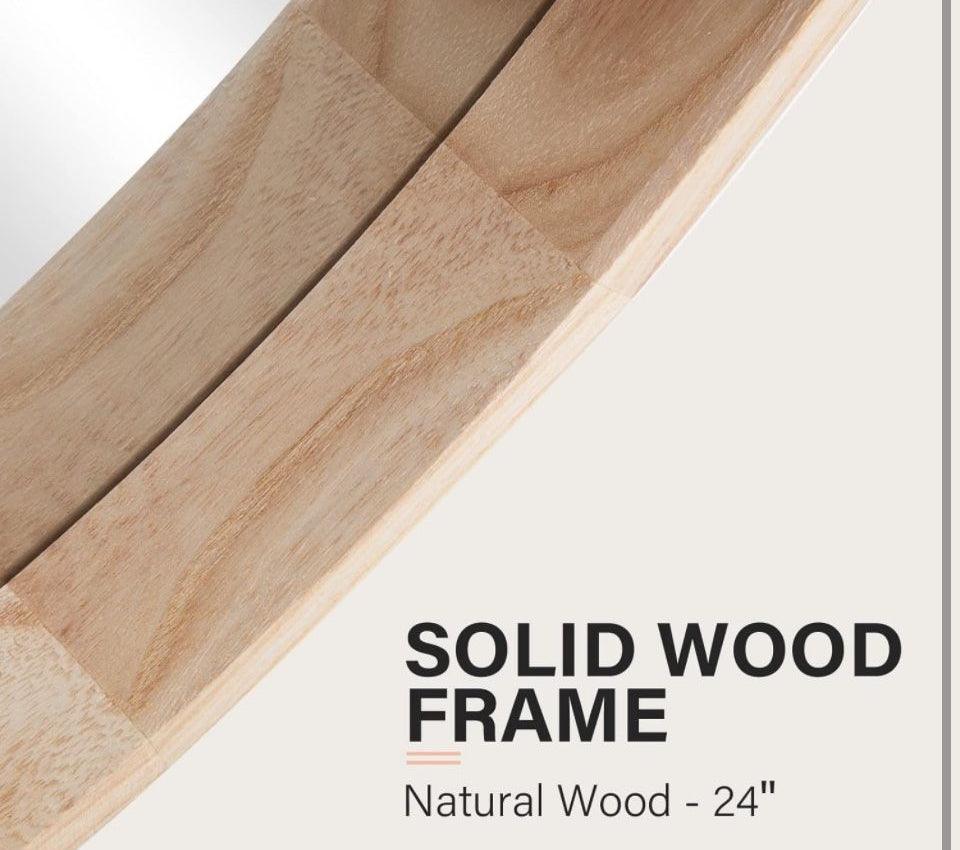 Open Box CONGUILIAO Round Wood Mirror