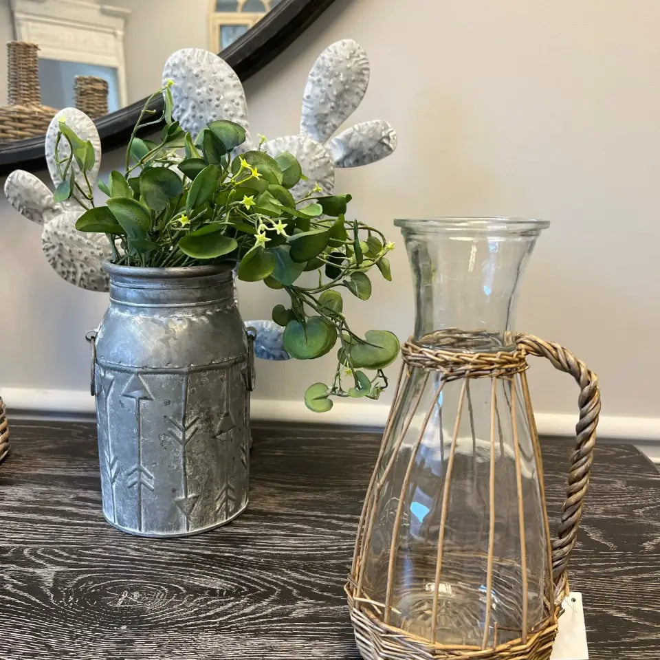 WILLOW WRAPPED GLASS PITCHER