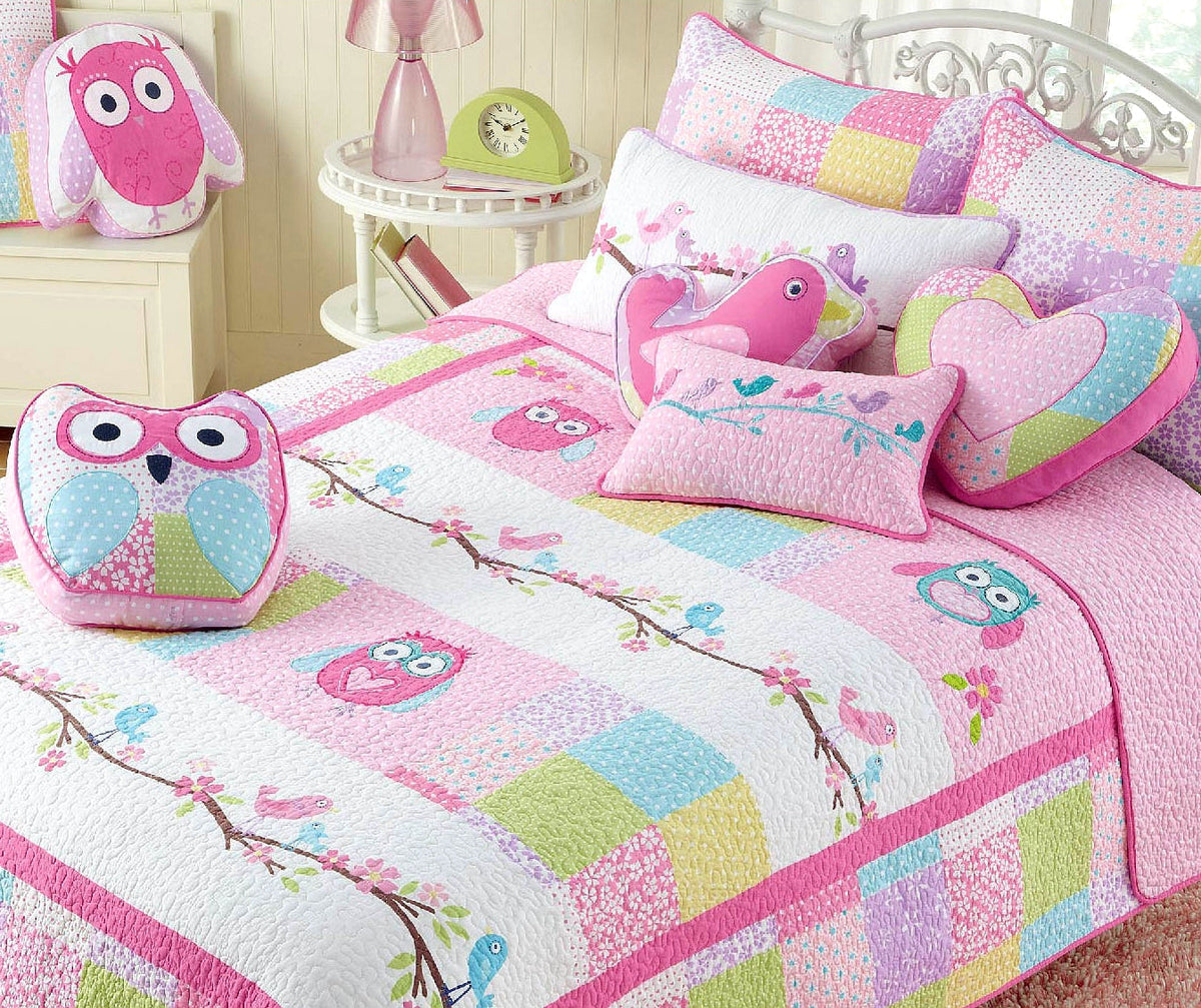 Pink Owl Lumbar Bird Rectangular Decor Throw Pillow