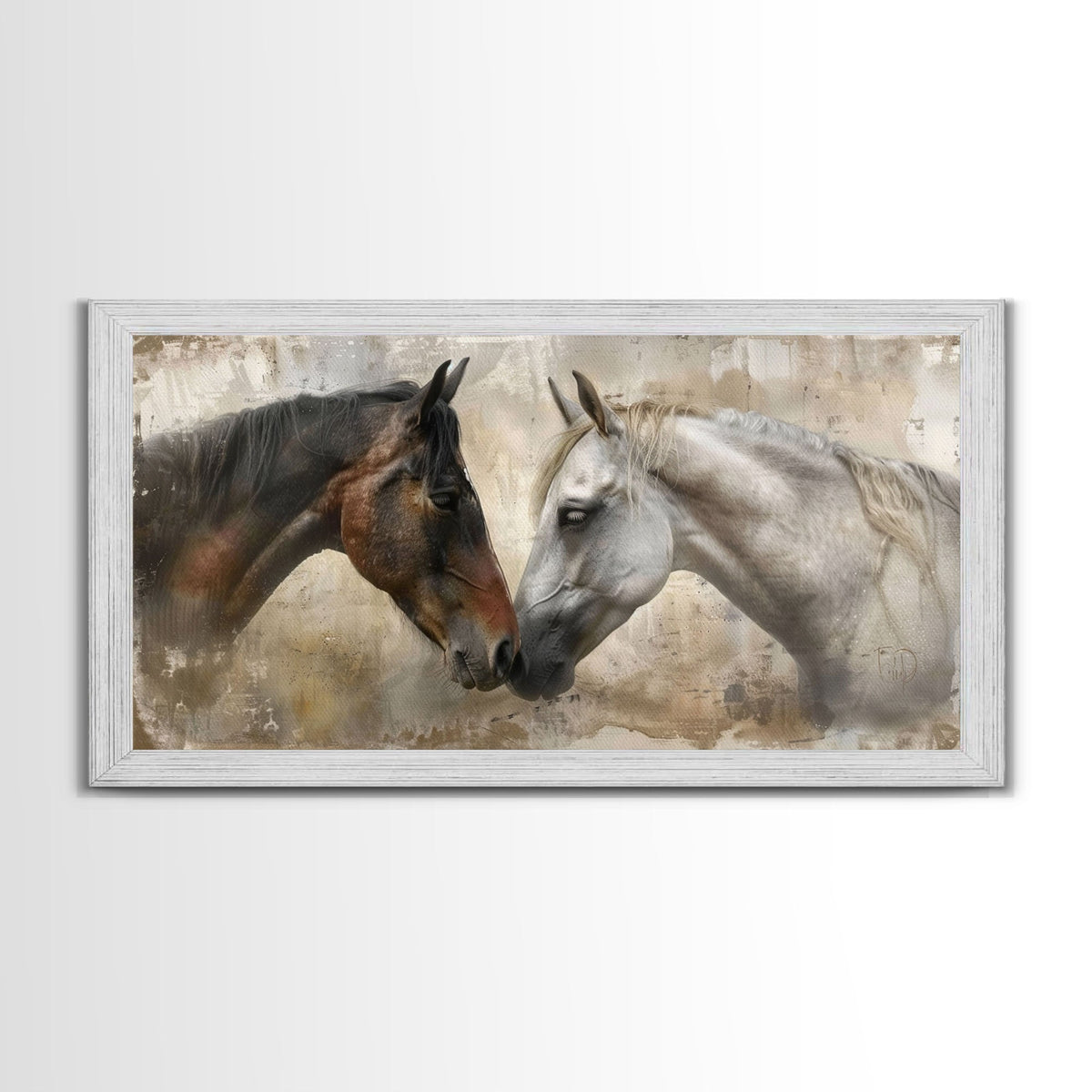 Spotted and Dark Horses, Framed Canvas. Choose size, and frame, before ordering.