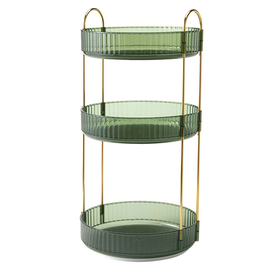 3 Tier Rotating Makeup Organizer – 360° Spinning Cosmetic Storage Tray