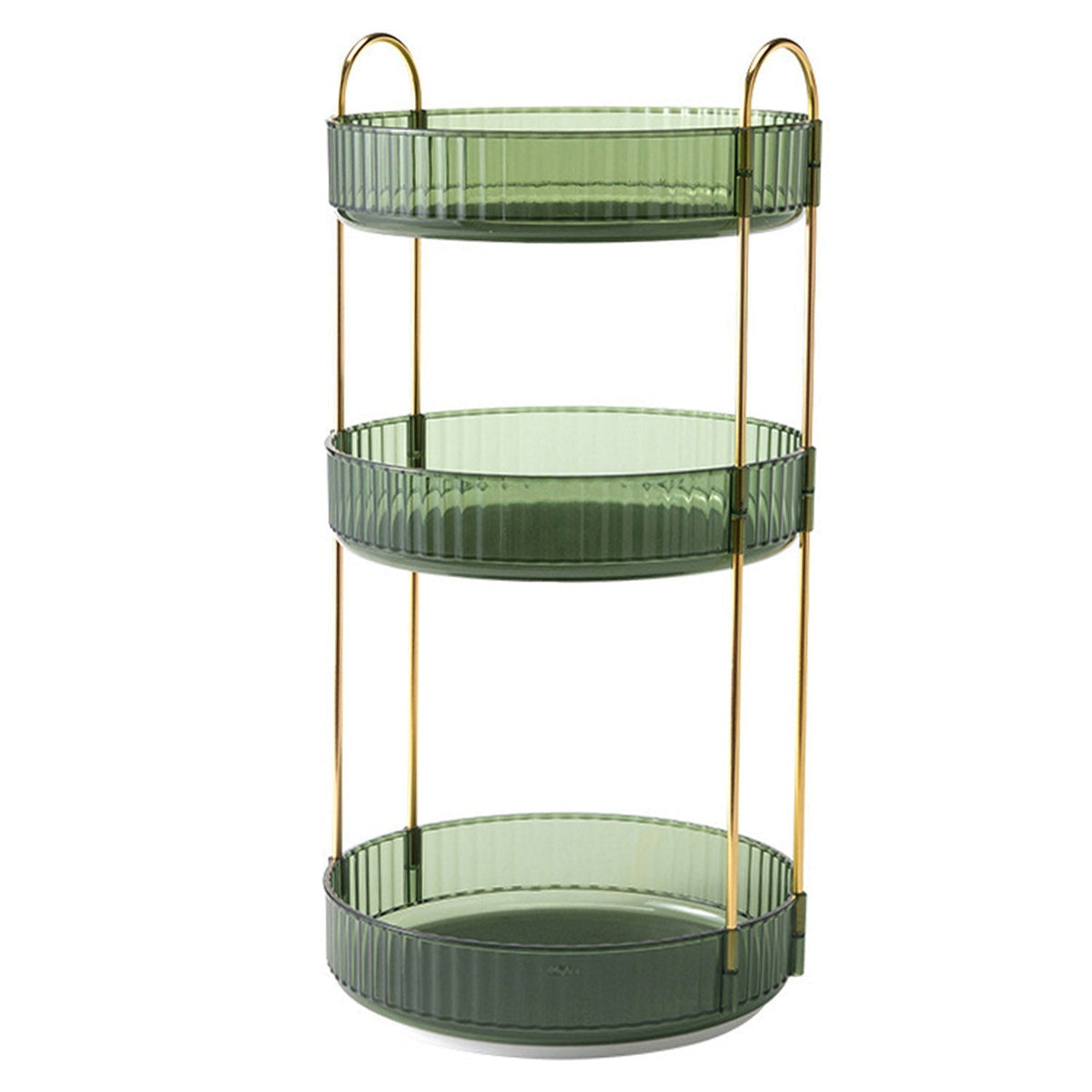 3 Tier Rotating Makeup Organizer – 360° Spinning Cosmetic Storage Tray