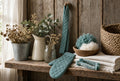 4-Piece Bath Towel Set with Exfoliating Mitt