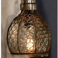 Chicken Wire and Glass Pendant
