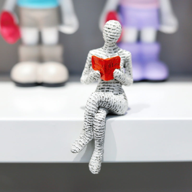 Home Furnishings Leisure Reading Girl Carving Design Resin Crafts Home Furnishings Living Room Bedroom Ornaments