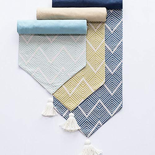 Fennco Styles Contemporary Chevron Tassel Cotton Blend 14 x 71 Inch Table Runner