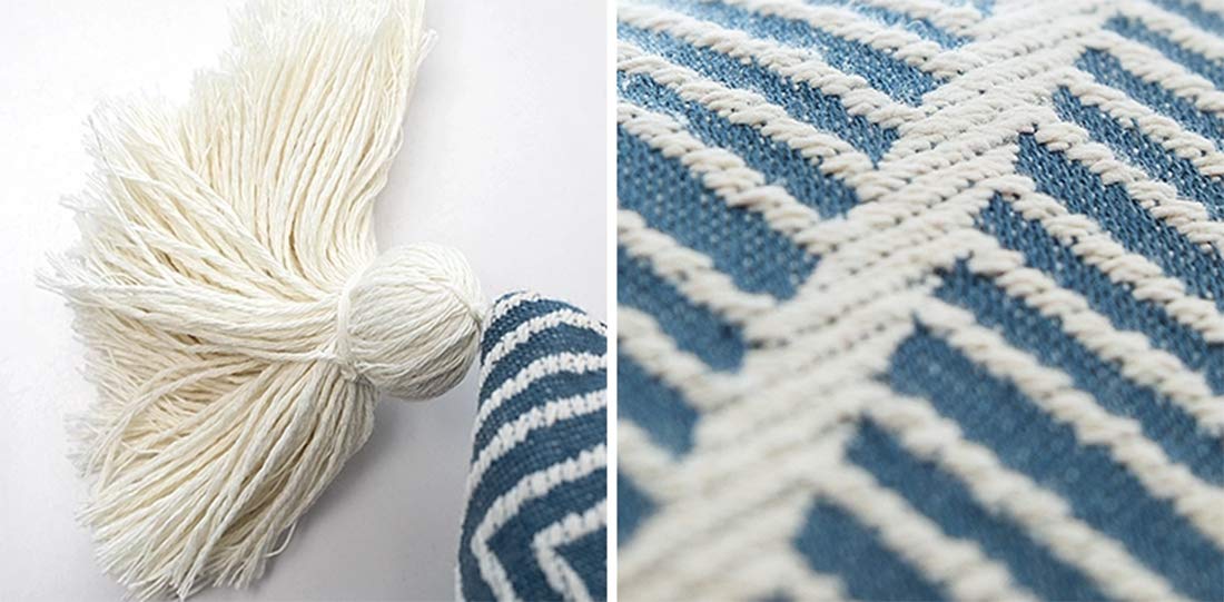Fennco Styles Contemporary Chevron Tassel Cotton Blend 14 x 71 Inch Table Runner