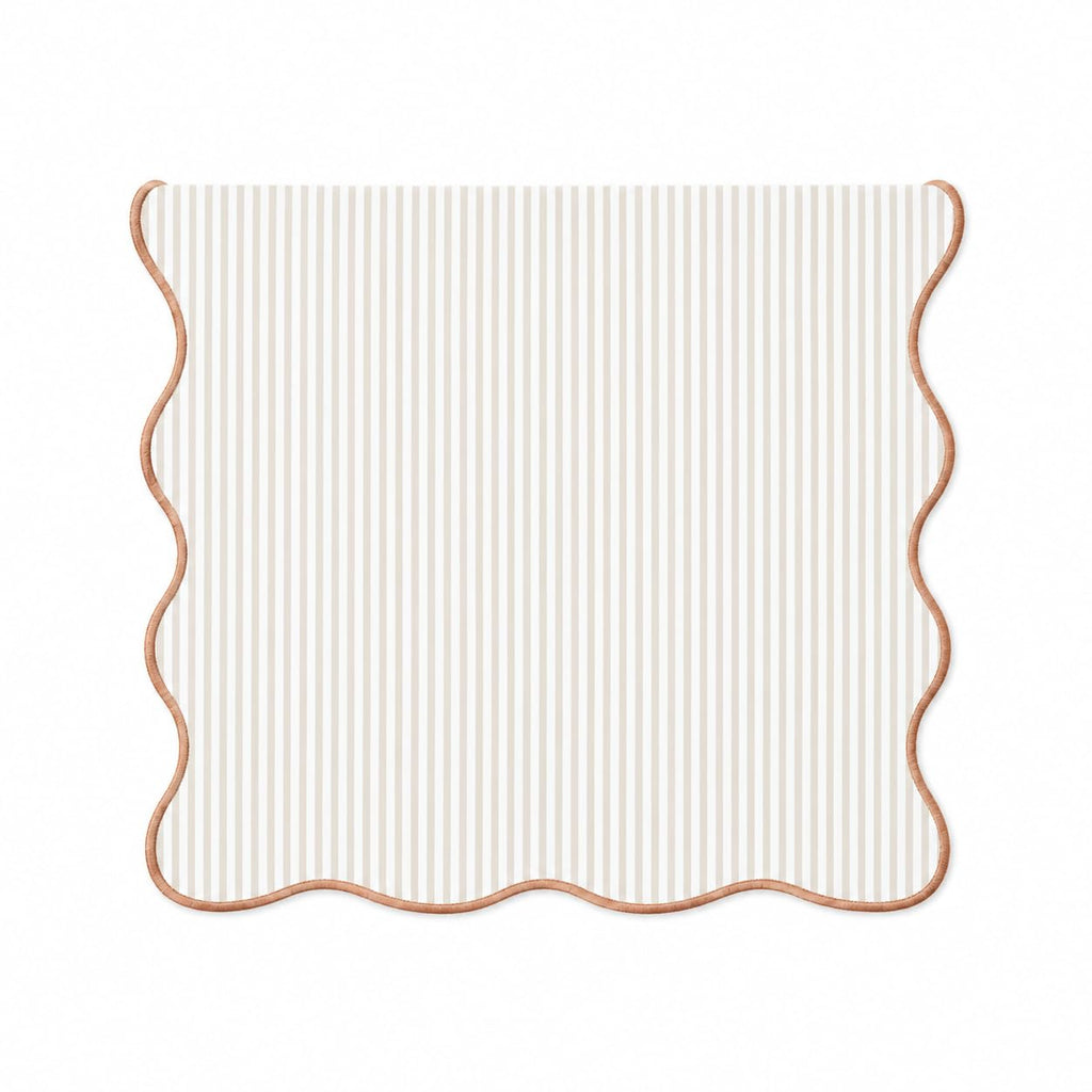 Fennco Styles Scalloped Stripe Table Runner 16 X 72 Inch