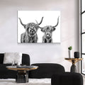 Highland Cows Canvas Wall Art, Scottish Highlanders, Rustic Wall Decor
