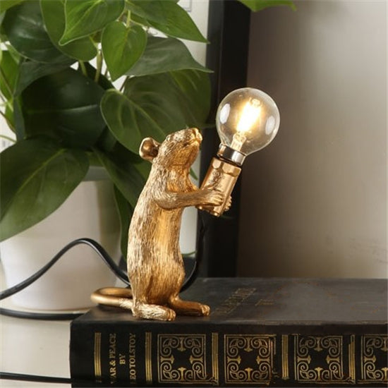 Postmodern Resin Animal Rat/Mouse Small Mouse table light LED