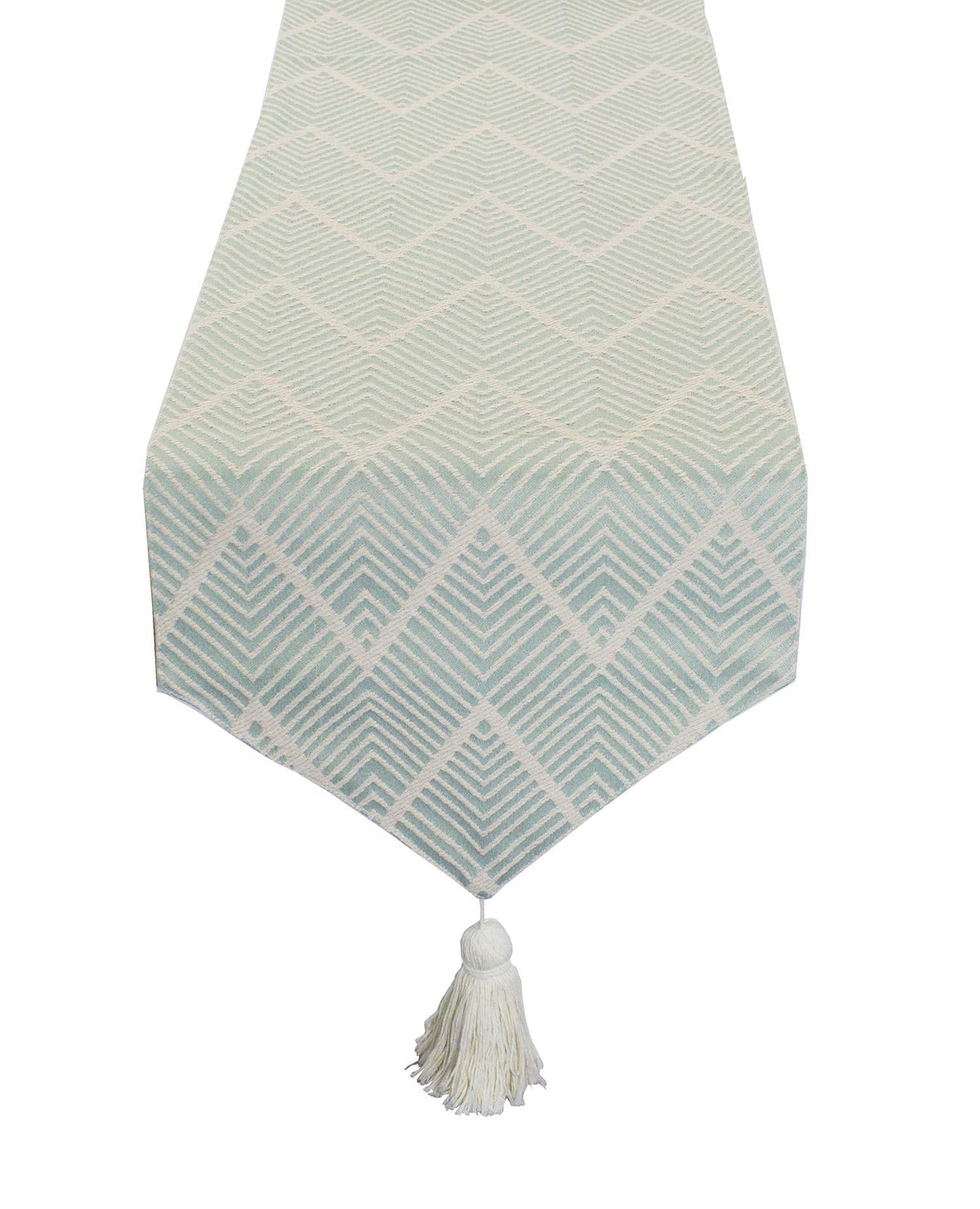 Fennco Styles Contemporary Chevron Tassel Cotton Blend 14 x 71 Inch Table Runner