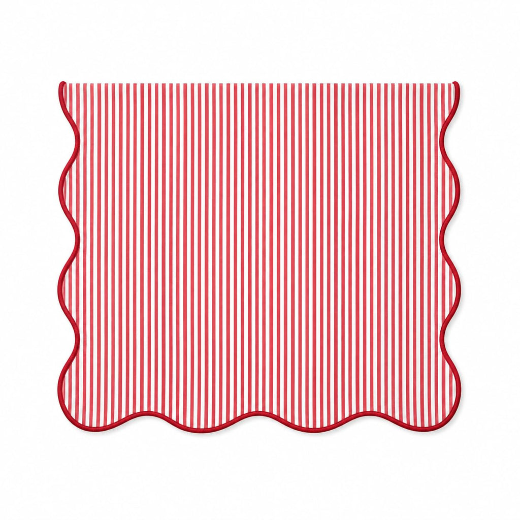 Fennco Styles Scalloped Stripe Table Runner 16 X 72 Inch