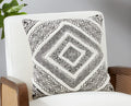 Fennco Styles Embellished Diamond Tufted Cotton Decorative Throw Pillow Cover 18" W x 18" L