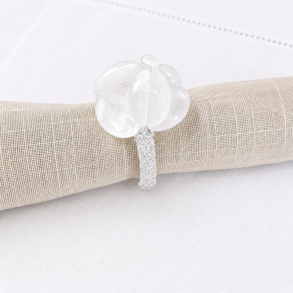 Fennco Styles Brown Gemstone Beaded Napkin Rings, Set of 4 - Handmade Decorative Napkin Holders
