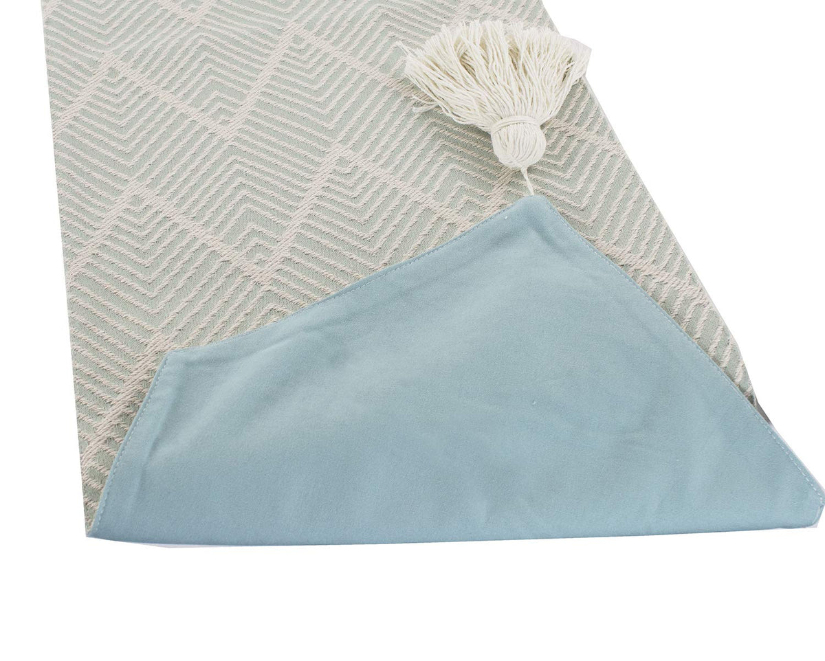 Fennco Styles Contemporary Chevron Tassel Cotton Blend 14 x 71 Inch Table Runner
