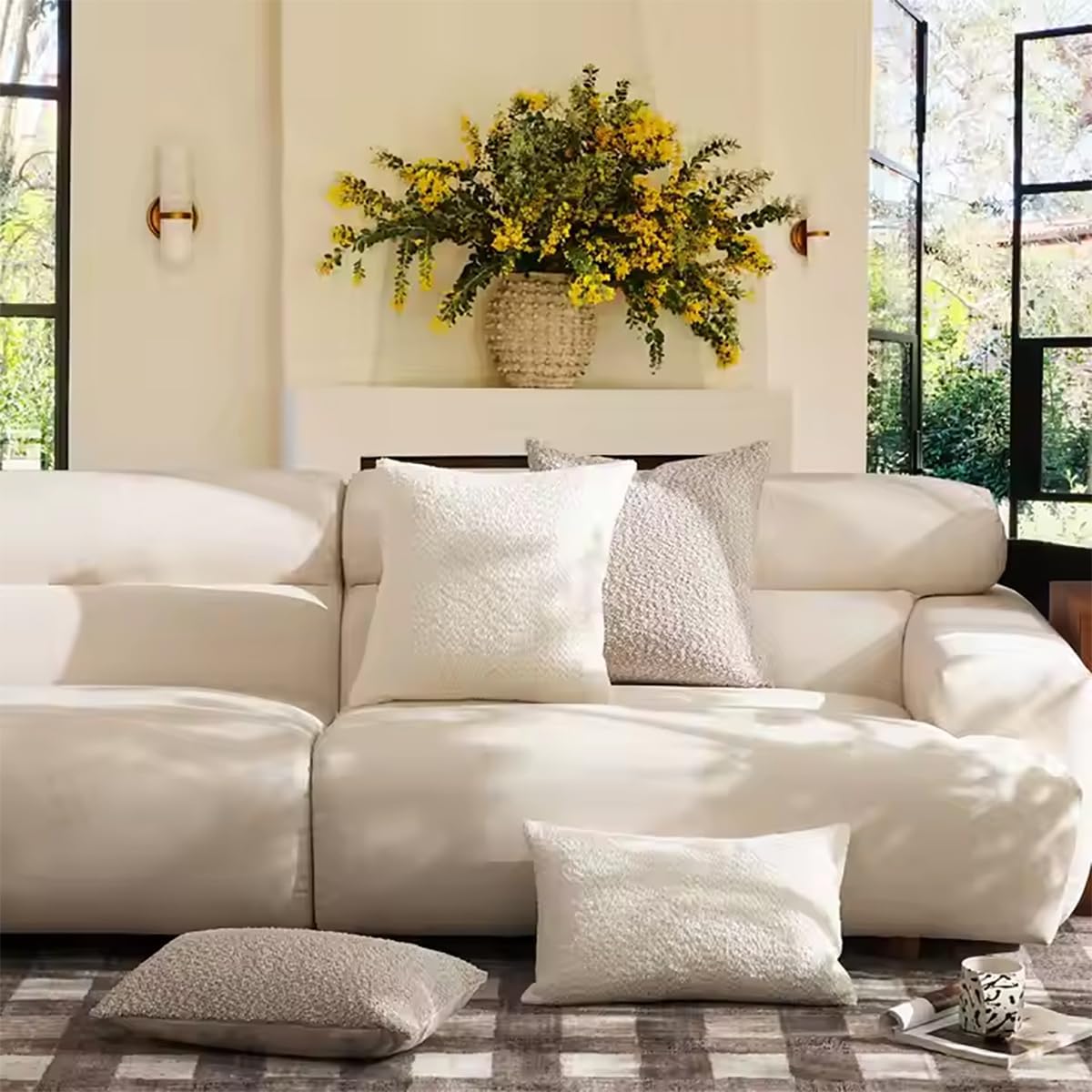 Fennco Styles Chenille Bouclé-Style Filled Throw Pillow 12" W X 20" L