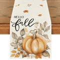Artoid Mode Pumpkins Eucalyptus Table Runner 13x36 Inch Beige