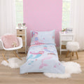 Everything Kids Mermaid Pink and Blue Dream Big Little Mermaid 4 Piece Toddler Bed Set up