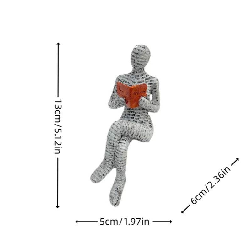 Home Furnishings Leisure Reading Girl Carving Design Resin Crafts Home Furnishings Living Room Bedroom Ornaments