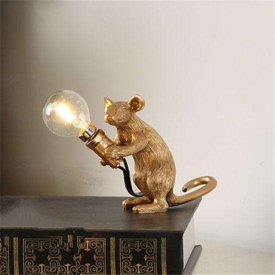 Postmodern Resin Animal Rat/Mouse Small Mouse table light LED