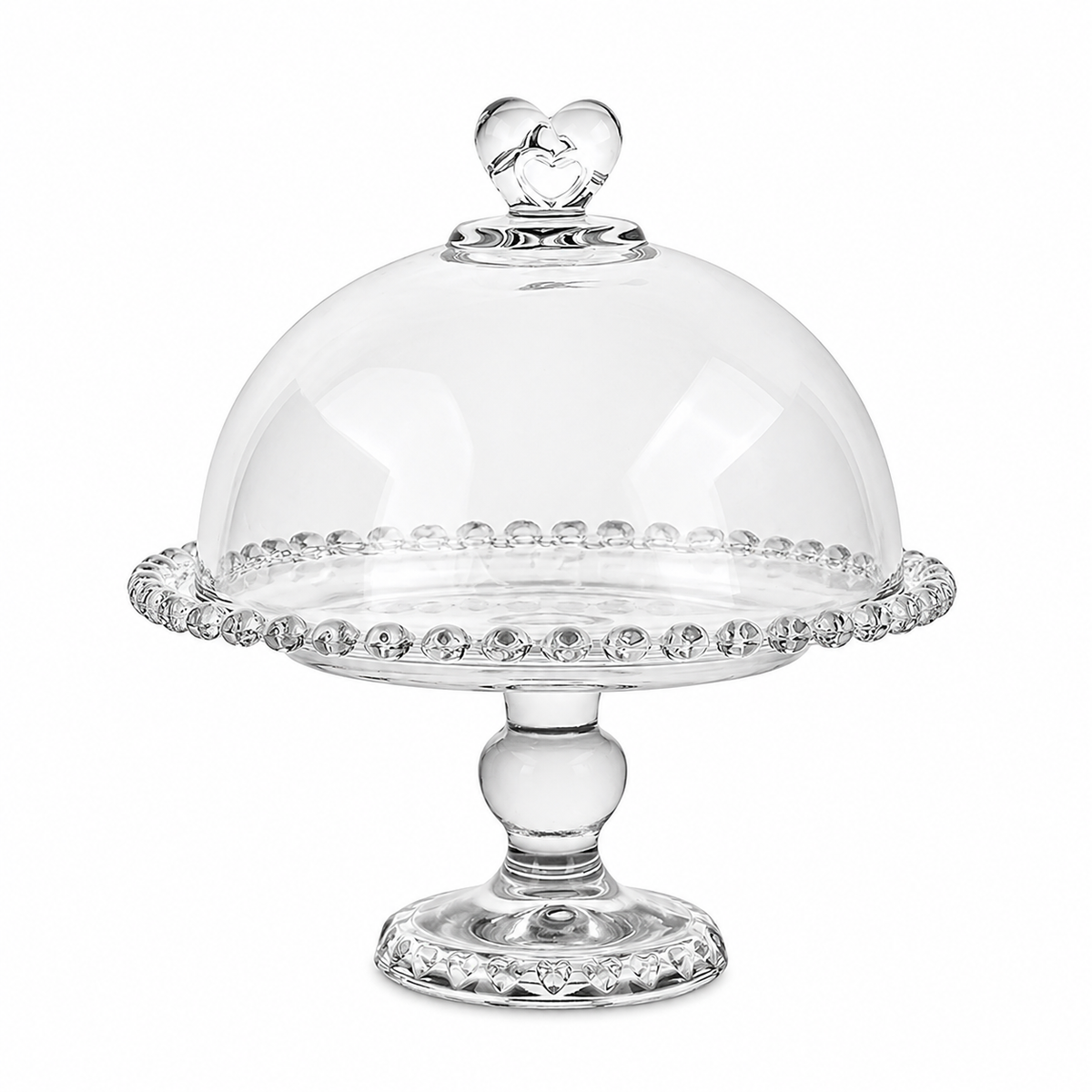 Elegant Glass Dessert Stand Set with Cloche Lids