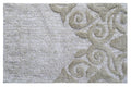 Vibhsa Damask Pattern Bath Rug | 20"x32" Beige & Ivory 100% Cotton