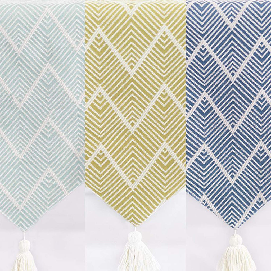 Fennco Styles Contemporary Chevron Tassel Cotton Blend 14 x 71 Inch Table Runner