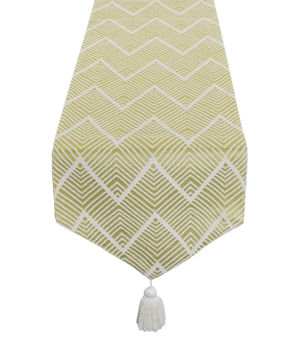 Fennco Styles Contemporary Chevron Tassel Cotton Blend 14 x 71 Inch Table Runner
