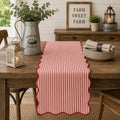 Fennco Styles Scalloped Stripe Table Runner 16 X 72 Inch