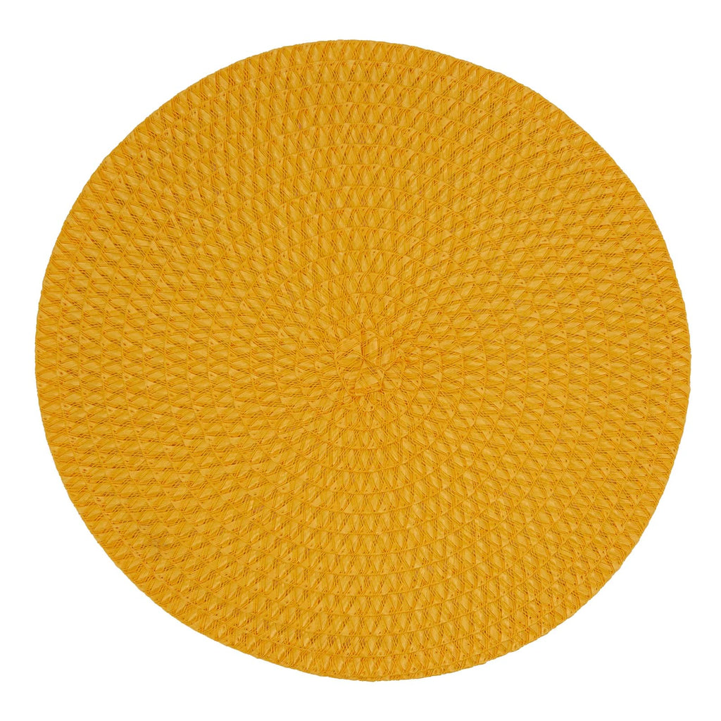 Fennco Styles Modern Everyday Textured Placemats 15 Inches Round, Set of 4 – Black Woven Table Mats for Home, Dining Room Décor, Banquets, Indoor & Outdoor and Special Events