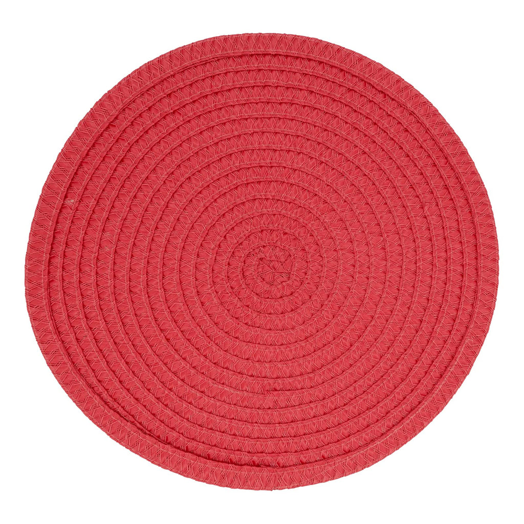 Fennco Styles Modern Everyday Textured Placemats 15 Inches Round, Set of 4 – Black Woven Table Mats for Home, Dining Room Décor, Banquets, Indoor & Outdoor and Special Events
