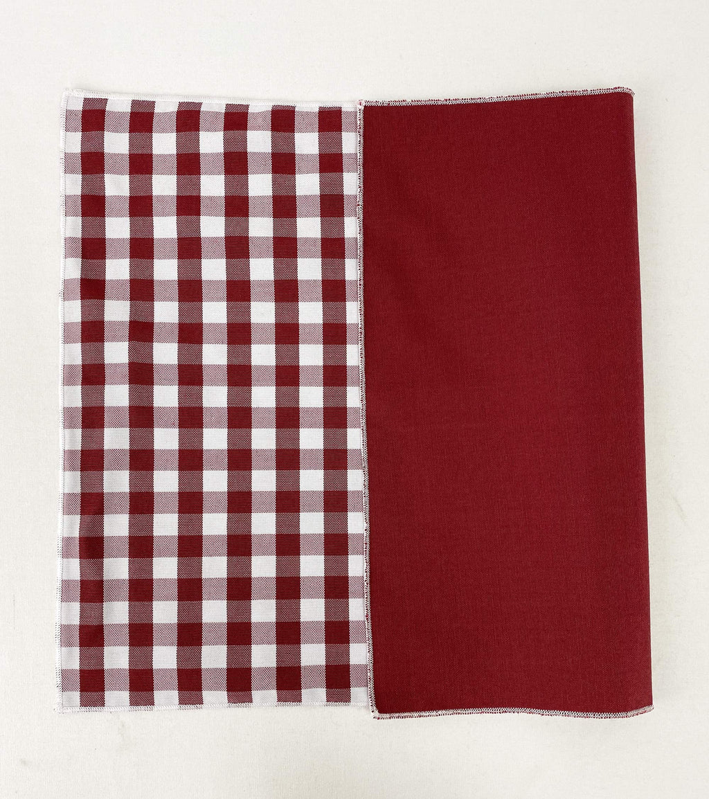 Fennco Styles Handmade Reversible Checkered Border Design Table Runner - Check Table Cover for Home, Dining Table, Banquet and Special Occasion