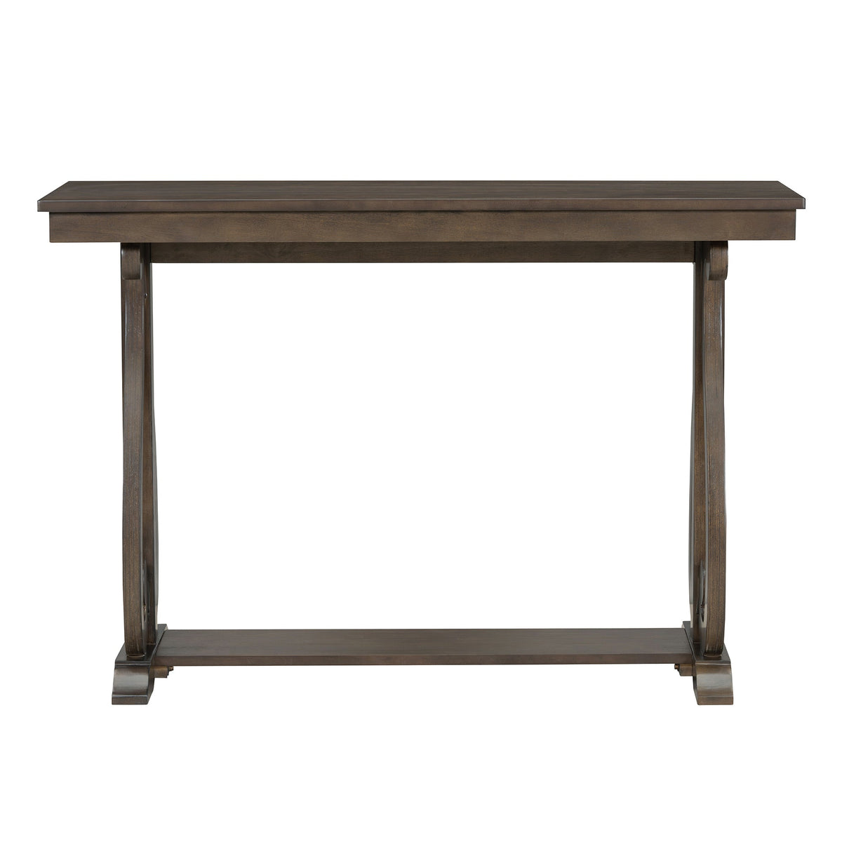 48-Inch Rustic Vintage Farmhouse Style Entryway Table with Open Shelf (Walnut)