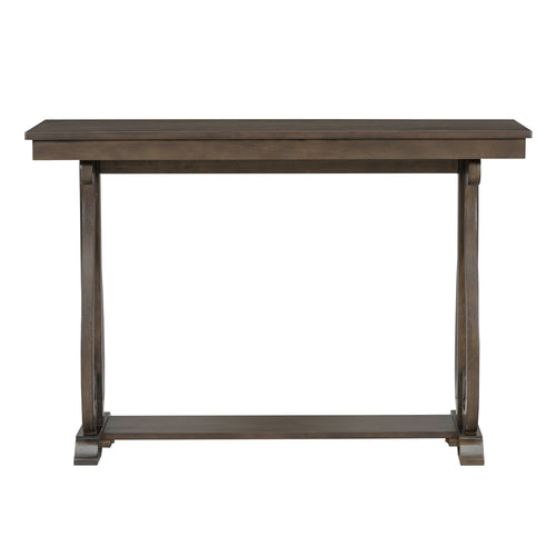 48-Inch Rustic Vintage Farmhouse Style Entryway Table with Open Shelf (Walnut)