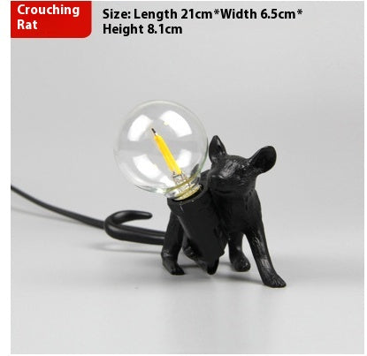 Postmodern Resin Animal Rat/Mouse Small Mouse table light LED