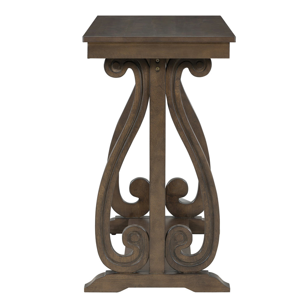 48-Inch Rustic Vintage Farmhouse Style Entryway Table with Open Shelf (Walnut)