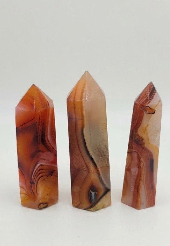 Carnelian Agate Towers Set of 3