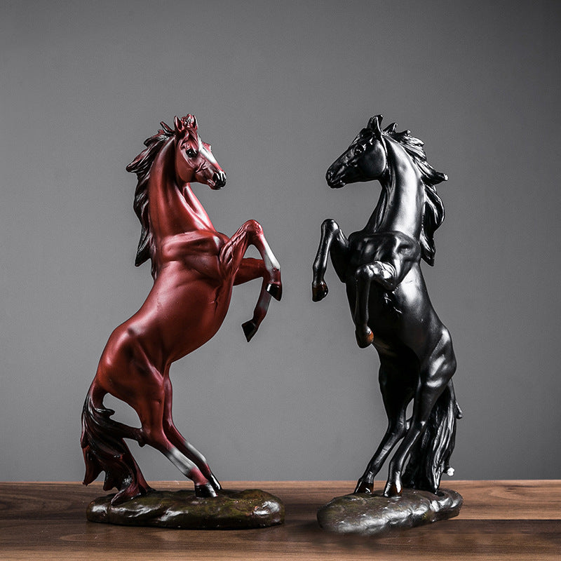 Resin Horse Figurine – European-Style Home Decor Sculpture