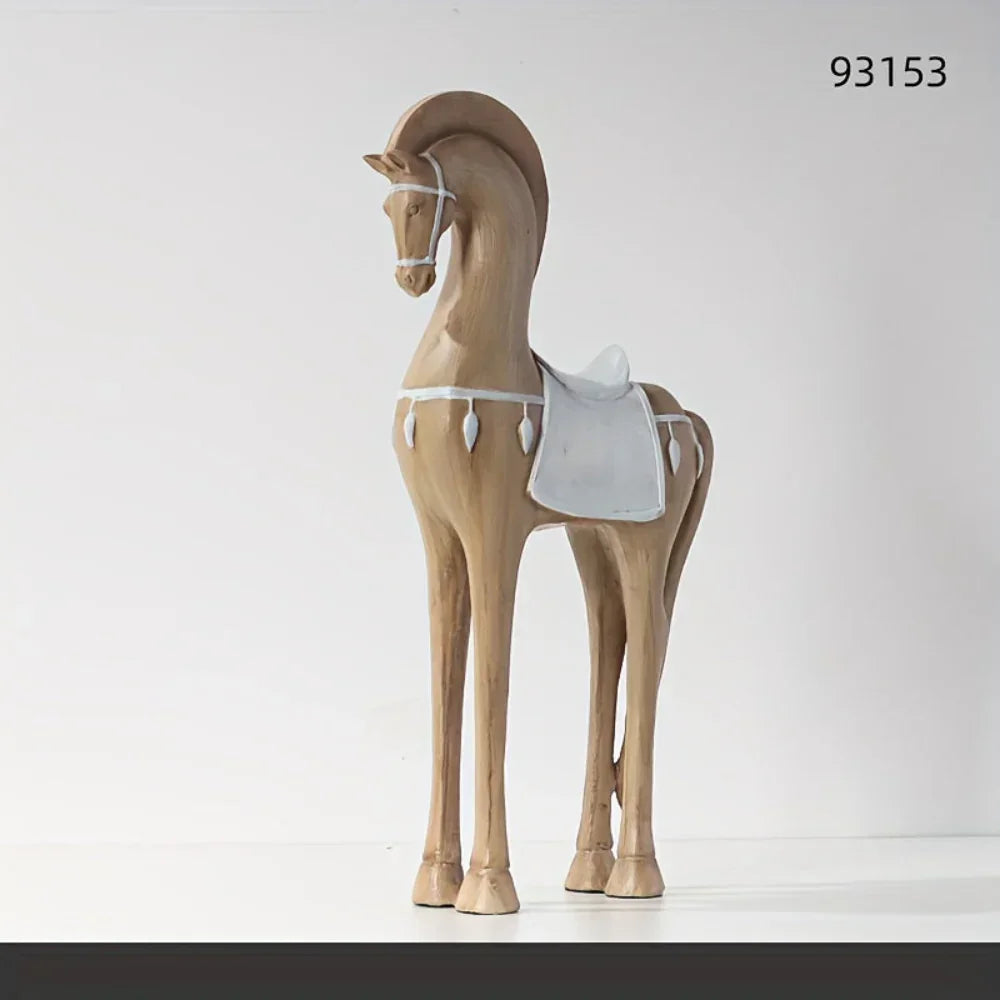 Handcrafted Wooden Horse Figurine with Carved Detail for Your Home