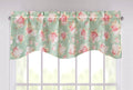 DaDa Bedding Hint of Mint Floral Pastel Roses Cottage Window Curtain Valance - 18" x 52"