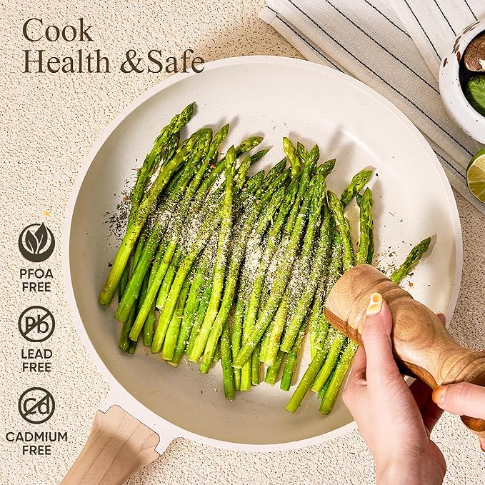 CAROTE 21-Piece White Granite Nonstick Cookware Set