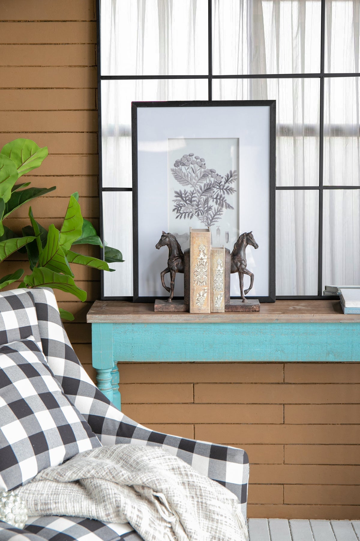 Trotting Horse Bookends Set of 2 with Classic Design - Brown