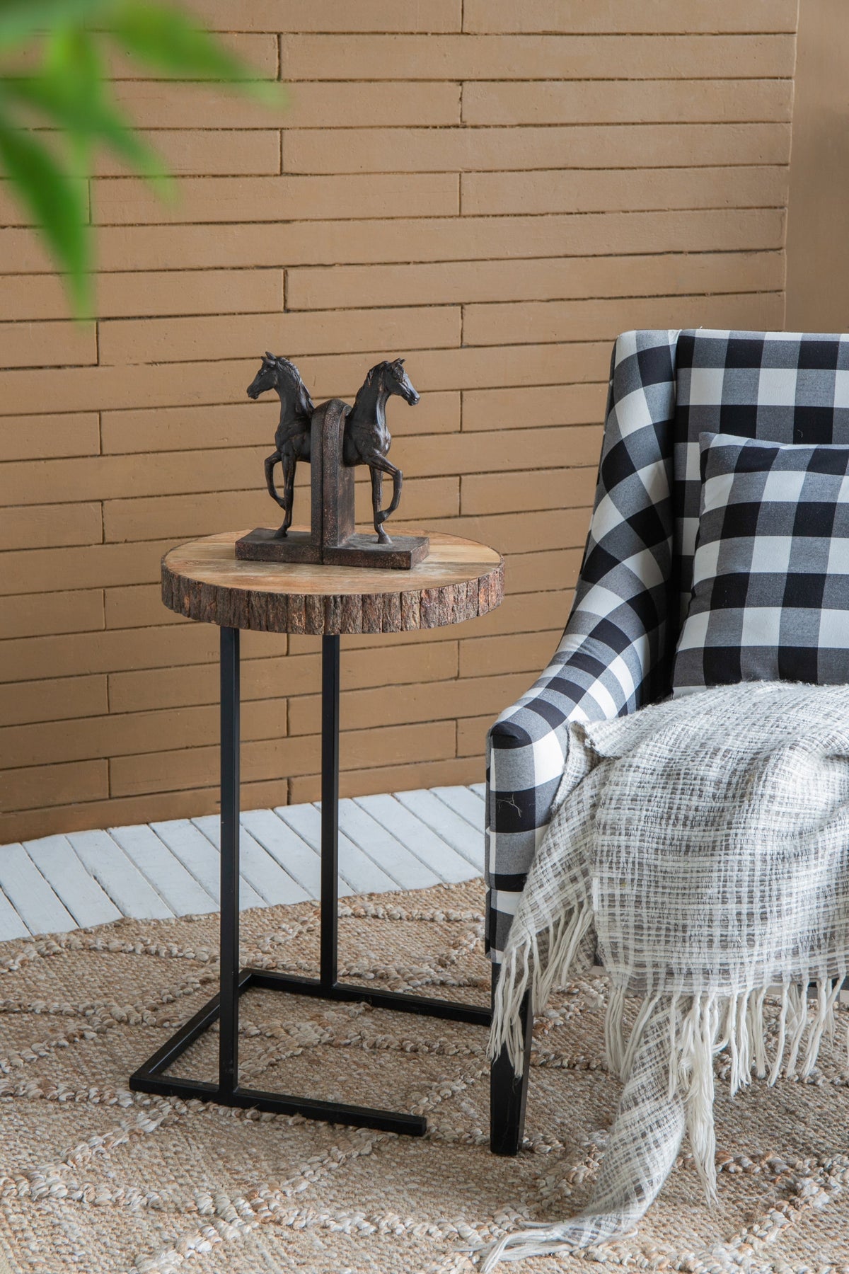 Trotting Horse Bookends Set of 2 with Classic Design - Brown
