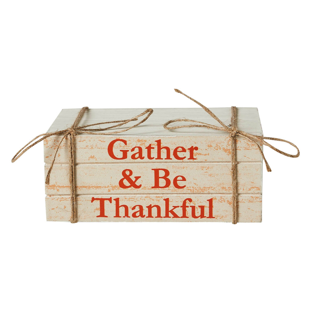 Gather & Be Thankful Faux Book Stack