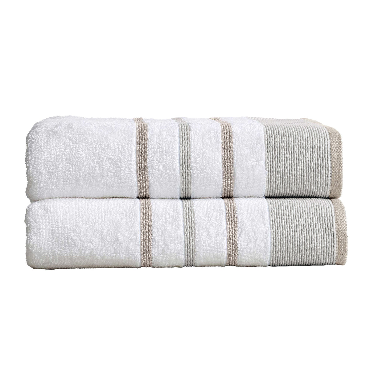 Decorative Cotton Stripe Bath Towel Set - Noelle Collection