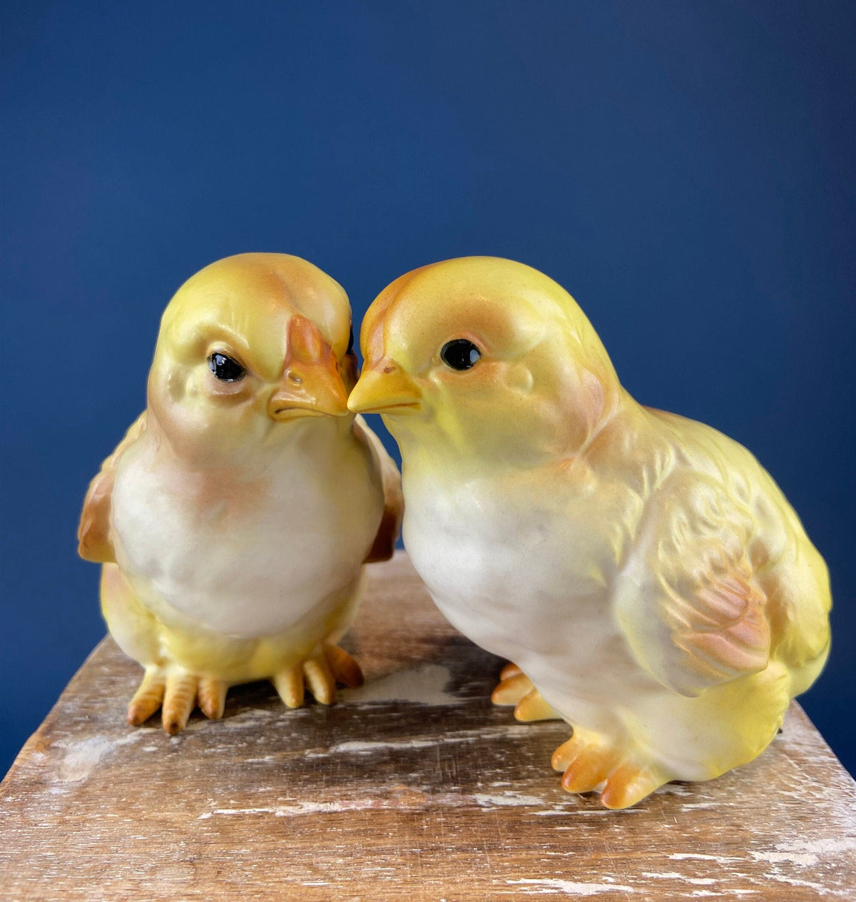 Porcelain Baby Ducks Parade. Set of Two Ducklings Figurines.