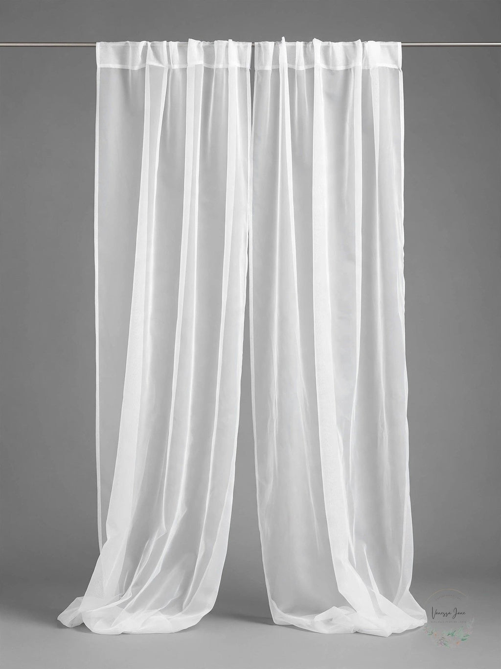HLC.ME 2 Piece Sheer Voile Window Curtains Drapes Set with Rod Pocket